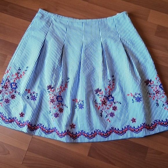 Embroidered Striped skirt - Picture 2 of 7
